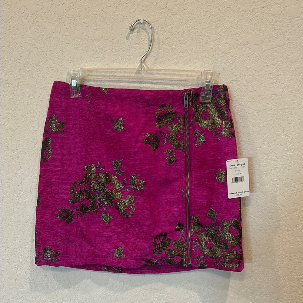 Floral Pink Mini Skirt